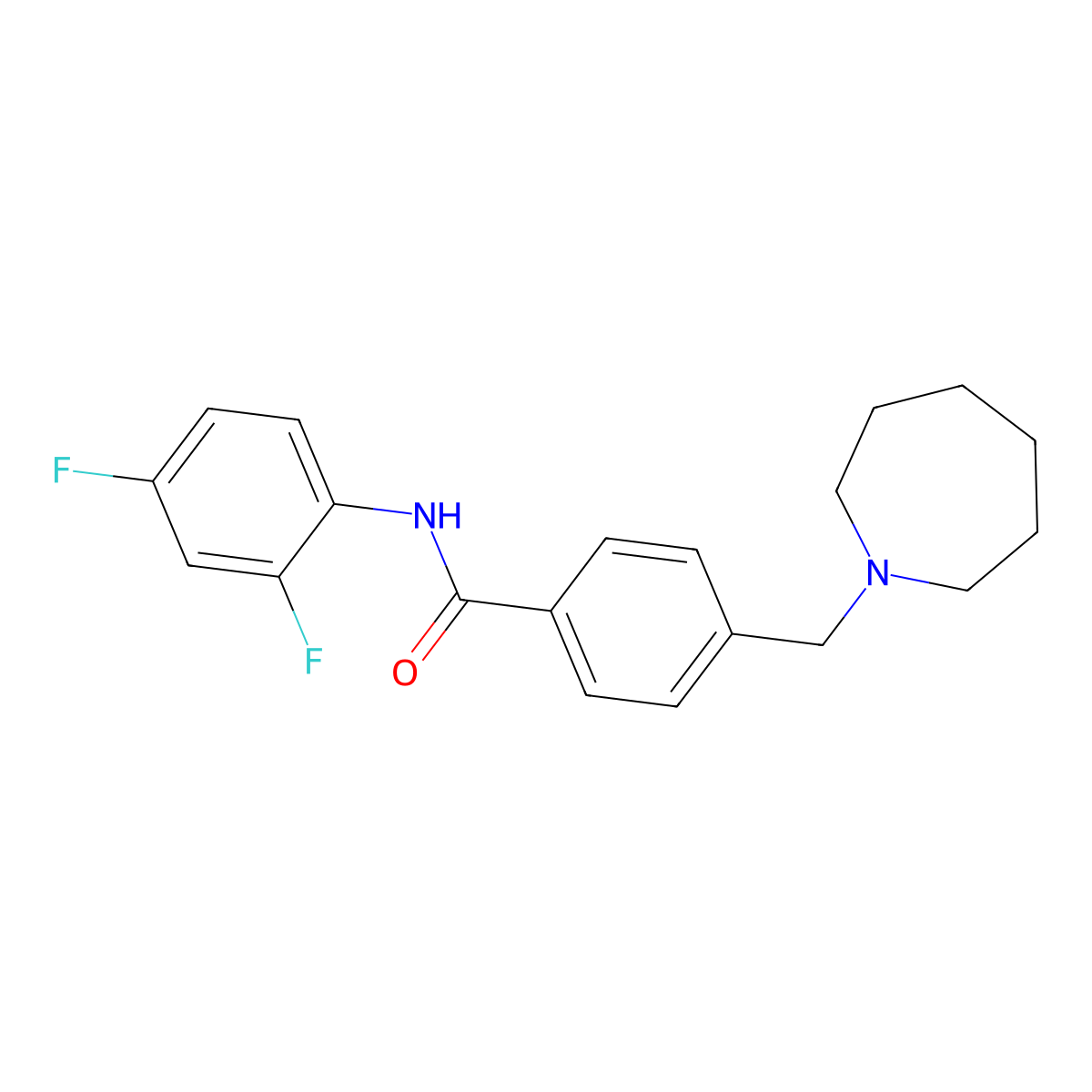 4-(azepan-1-ylmethyl)-N-(2,4-difluorophenyl)benzamide molecular structure, CAS 1172059-70-9