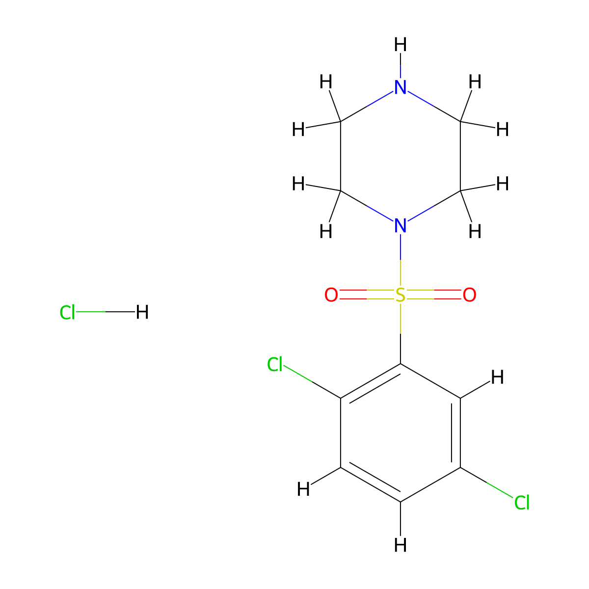 1-[(2,5-Dichlorophenyl)sulfonyl]piperazine hydrochloride molecular structure, CAS 1172060-75-1