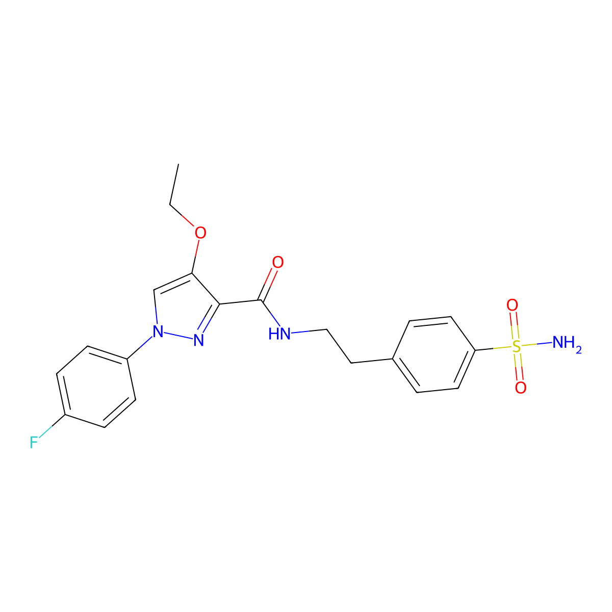 4-ethoxy-1-(4-fluorophenyl)-N-(4-sulfamoylphenethyl)-1H-pyrazole-3-carboxamide molecular structure, CAS 1172061-65-2