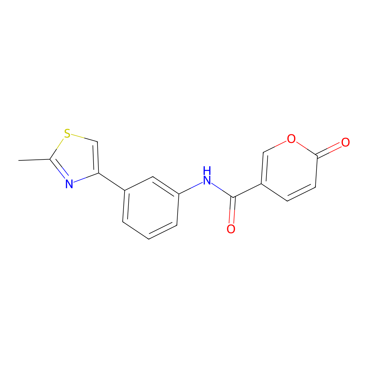 N-(3-(2-methylthiazol-4-yl)phenyl)-2-oxo-2H-pyran-5-carboxamide molecular structure, CAS 1172062-38-2