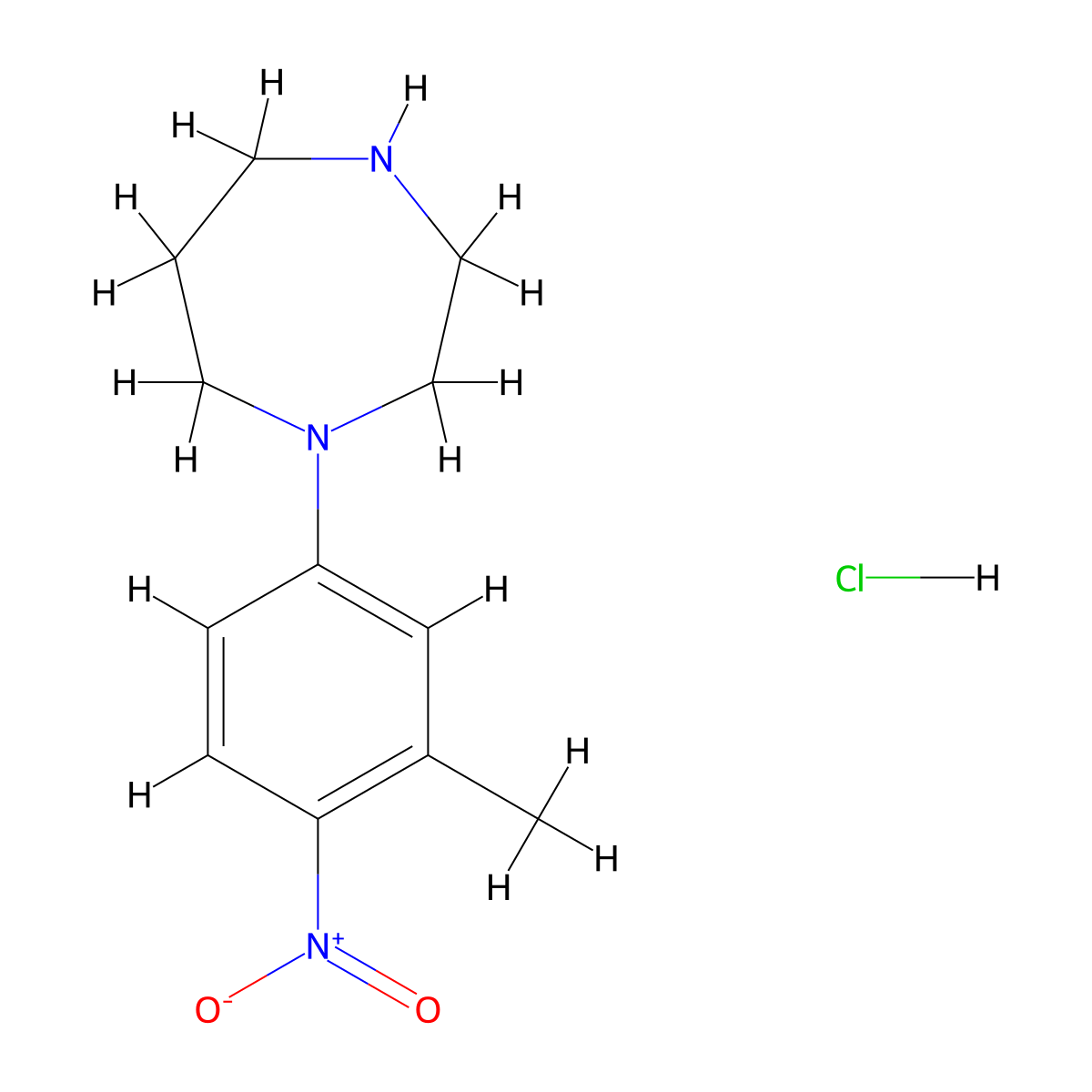 1-(3-Methyl-4-nitrophenyl)-1,4-diazepane hydrochloride molecular structure, CAS 1172064-06-0