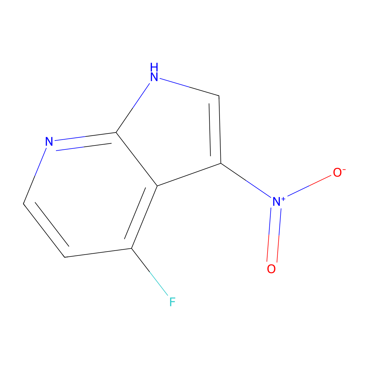 4-Fluoro-3-nitro-1H-pyrrolo[2,3-b]pyridine molecular structure, CAS 1172067-55-8