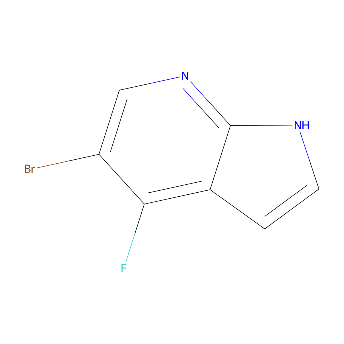 5-bromo-4-fluoro-1H-pyrrolo[2,3-b]pyridine molecular structure, CAS 1172067-95-6