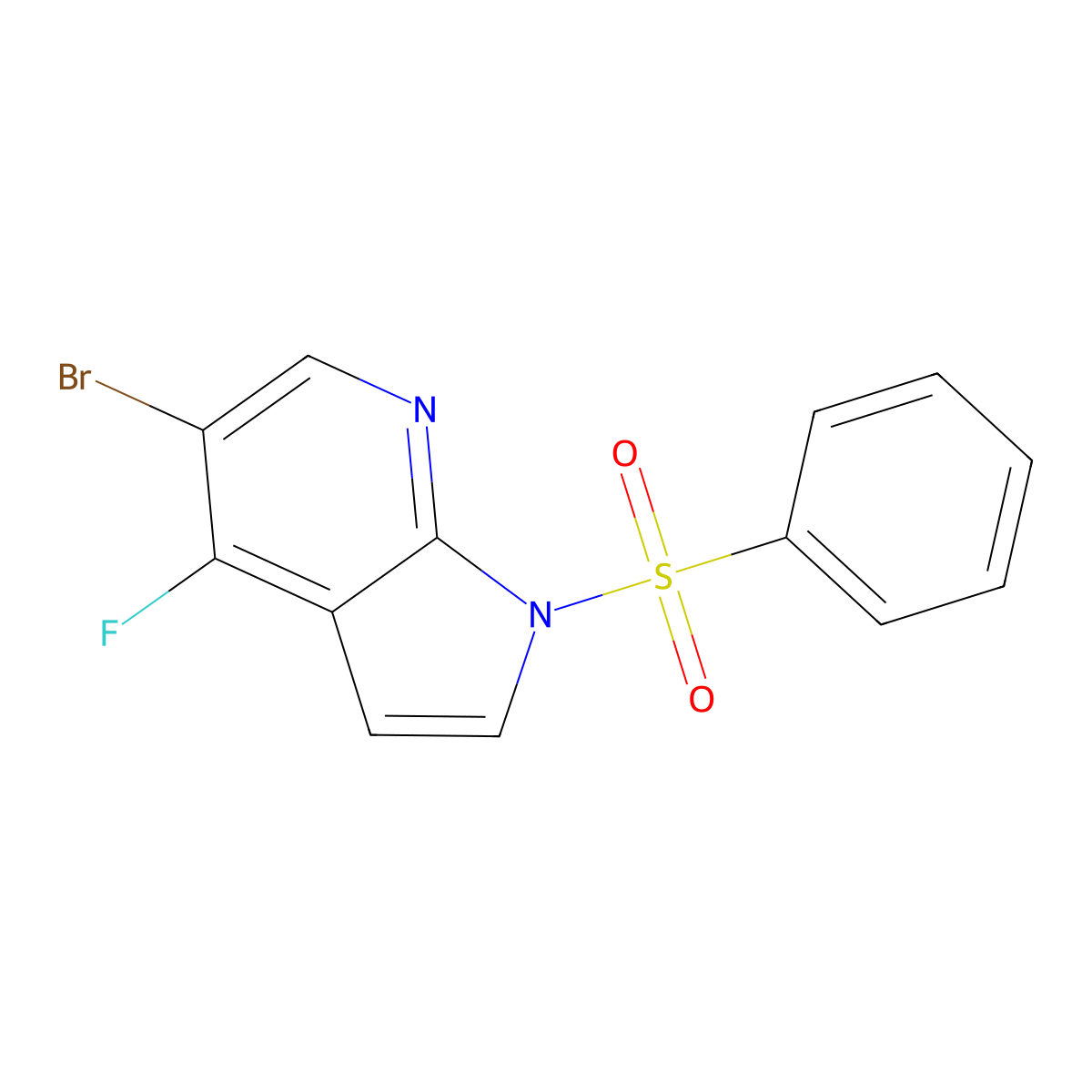 5-Bromo-4-fluoro-1-(phenylsulfonyl)-7-azaindole molecular structure, CAS 1172067-98-9