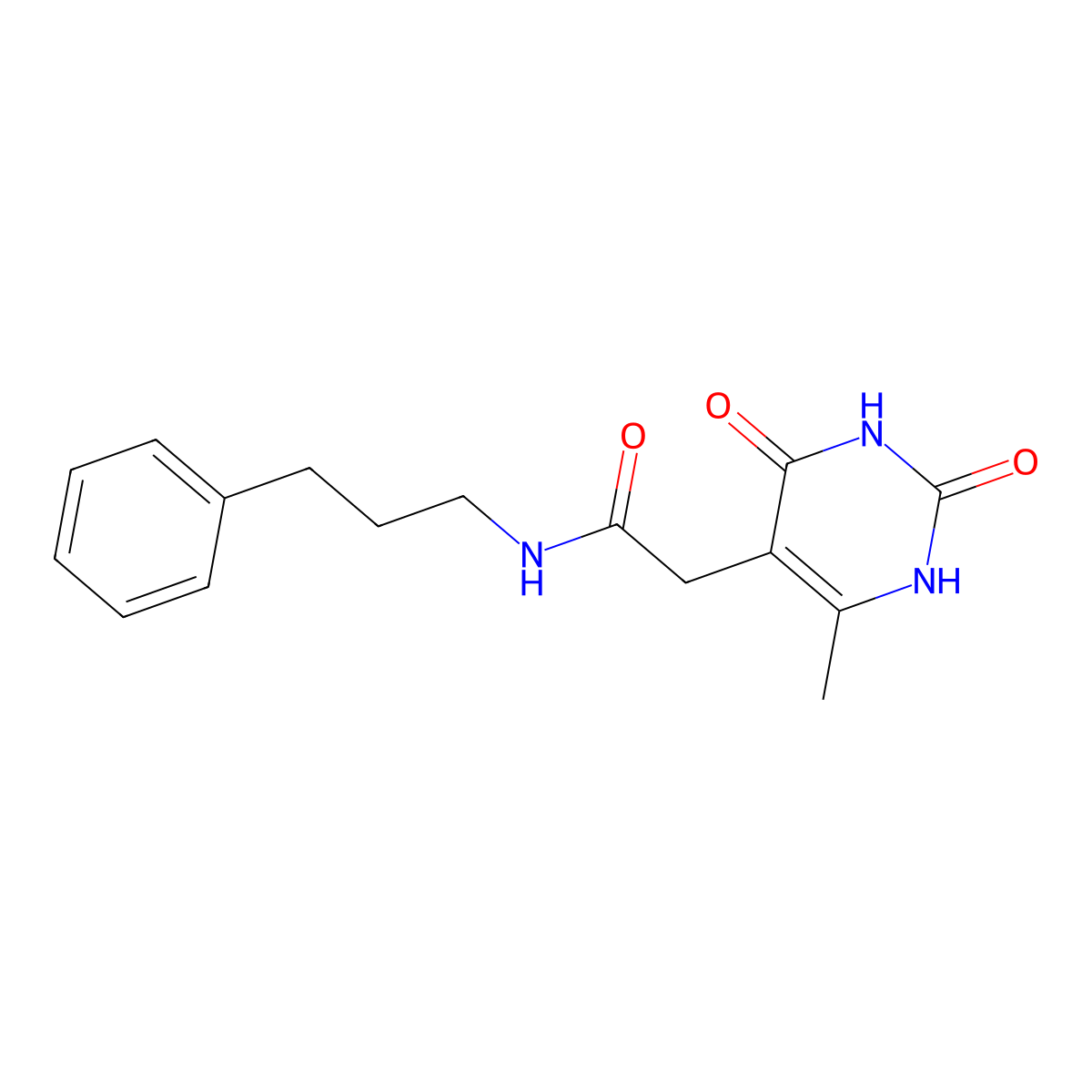 2-(6-methyl-2,4-dioxo-1,2,3,4-tetrahydropyrimidin-5-yl)-N-(3-phenylpropyl)acetamide molecular structure, CAS 1172068-76-6
