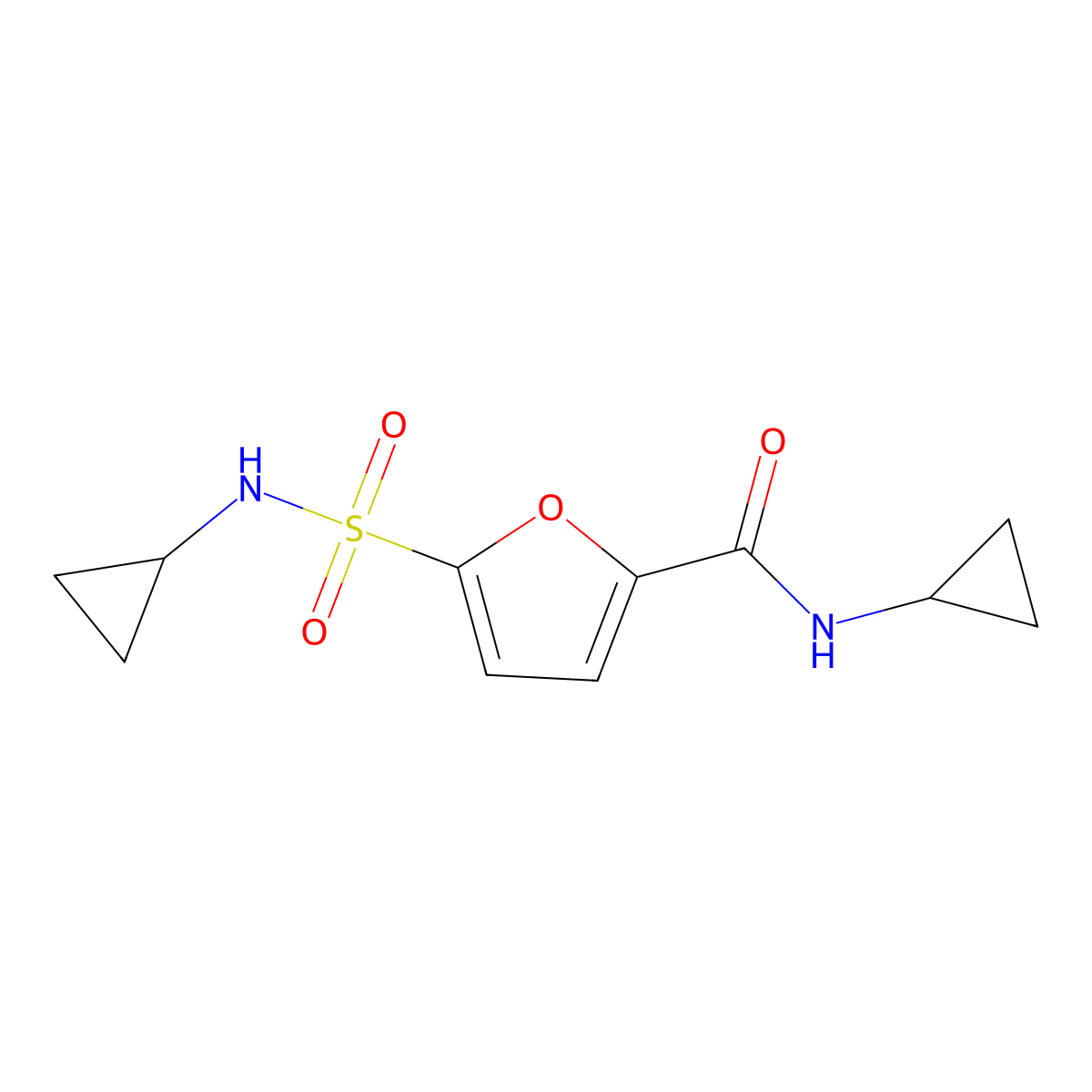 N-cyclopropyl-5-(cyclopropylsulfamoyl)furan-2-carboxamide molecular structure, CAS 1172071-18-9