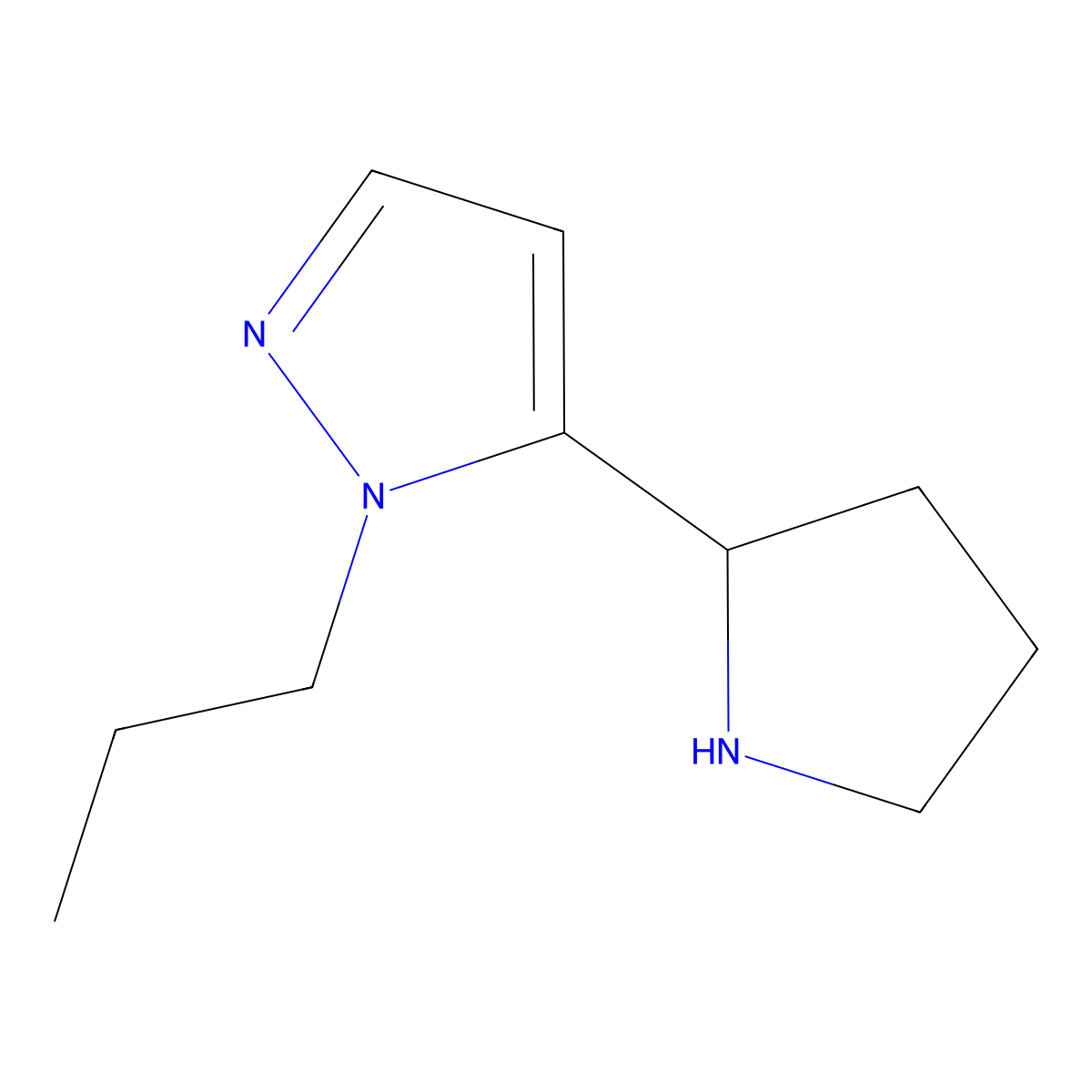 1-propyl-5-(pyrrolidin-2-yl)-1H-pyrazole molecular structure, CAS 1172072-31-9