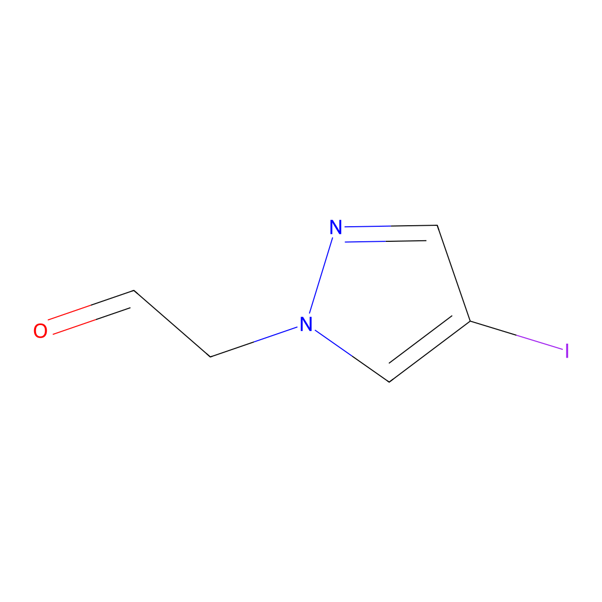 (4-iodo-1H-pyrazol-1-yl)acetaldehyde molecular structure, CAS 1172074-04-2