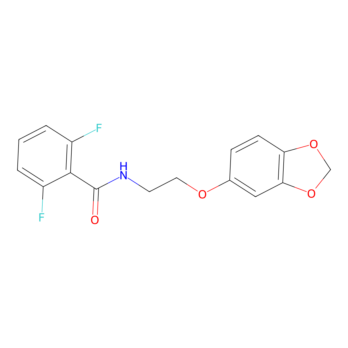 N-(2-(benzo[d][1,3]dioxol-5-yloxy)ethyl)-2,6-difluorobenzamide molecular structure, CAS 1172076-75-3