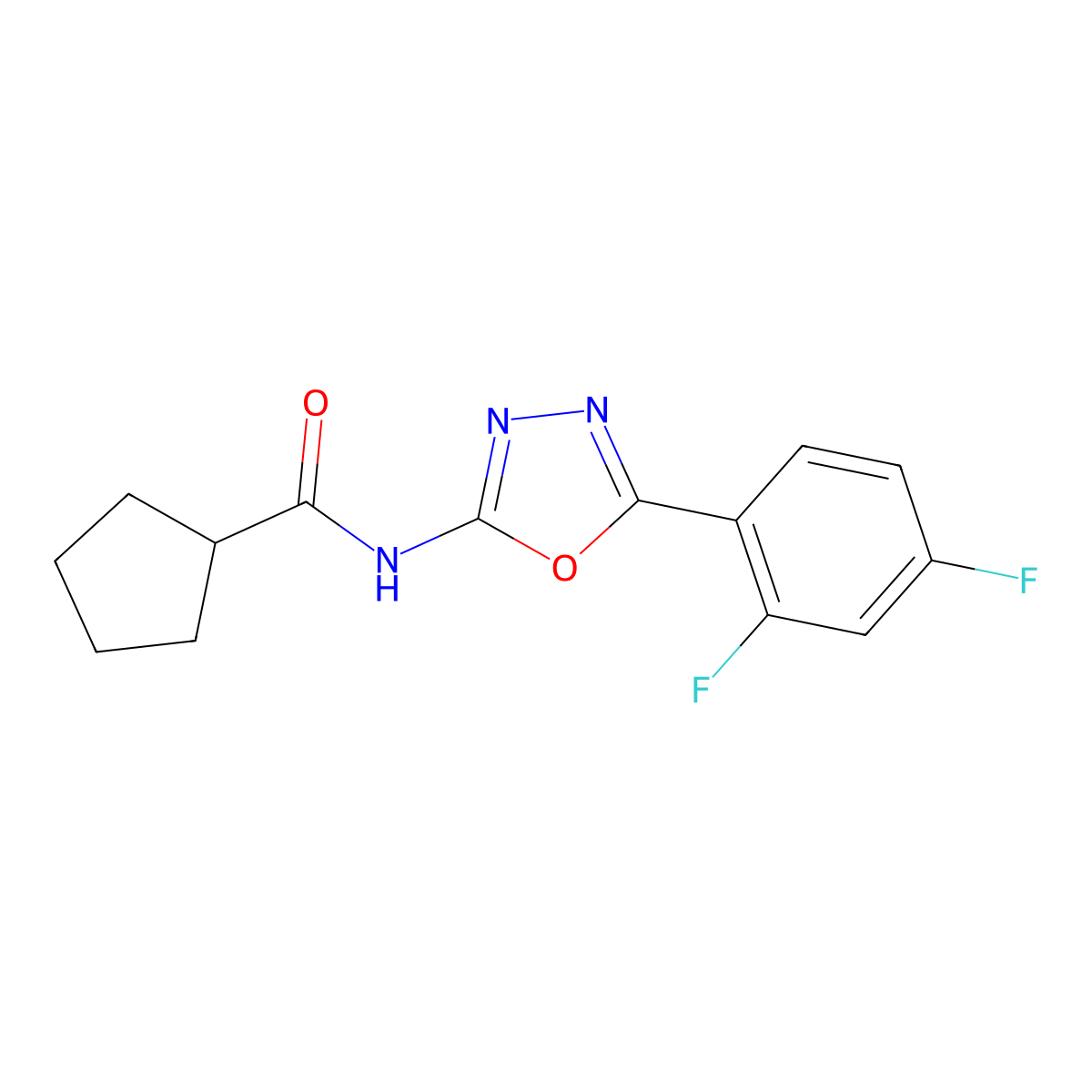 N-[5-(2,4-difluorophenyl)-1,3,4-oxadiazol-2-yl]cyclopentanecarboxamide molecular structure, CAS 1172078-81-7