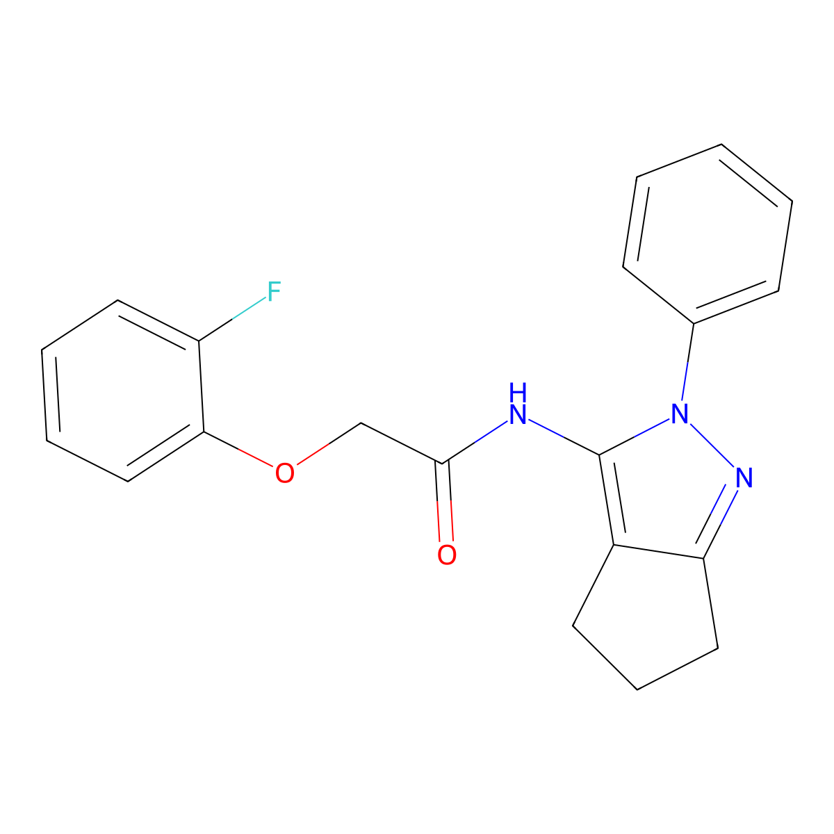 2-(2-fluorophenoxy)-N-(2-phenyl-2,4,5,6-tetrahydrocyclopenta[c]pyrazol-3-yl)acetamide molecular structure, CAS 1172079-52-5