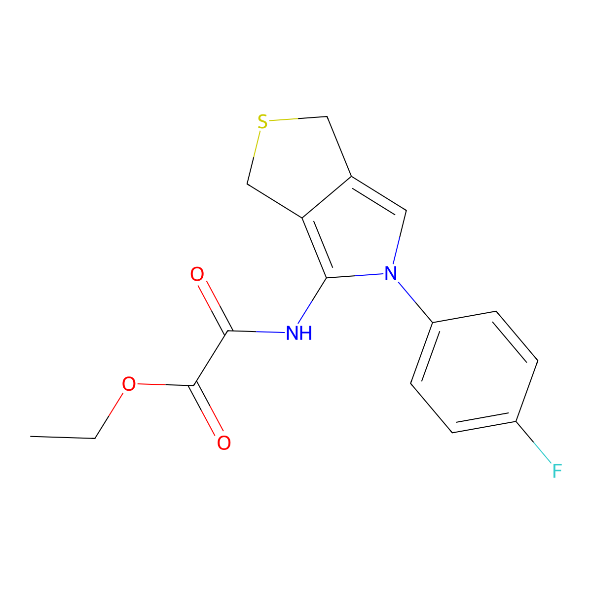 ethyl 2-((5-(4-fluorophenyl)-3,5-dihydro-1H-thieno[3,4-c]pyrrol-4-yl)amino)-2-oxoacetate molecular structure, CAS 1172080-99-7