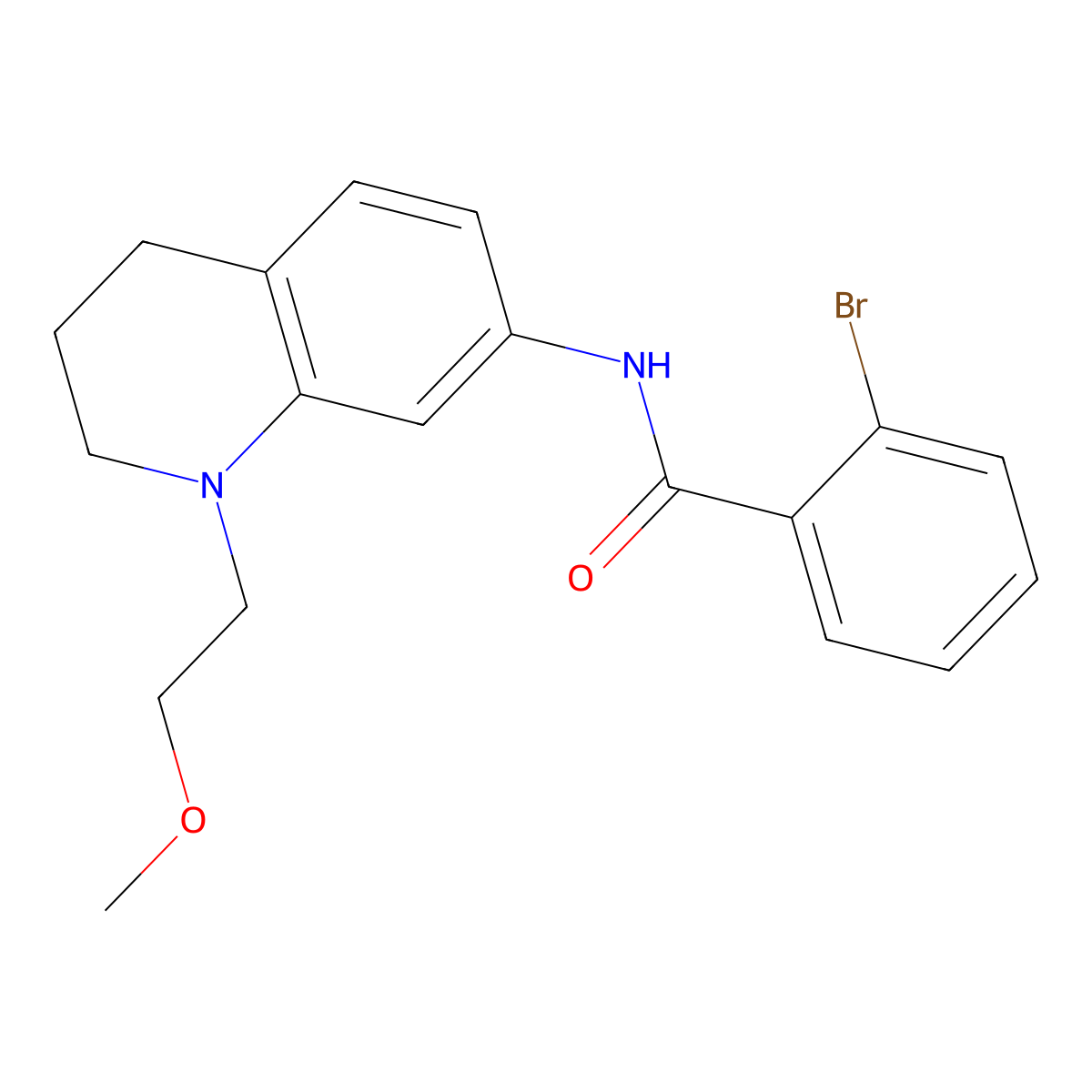 2-bromo-N-(1-(2-methoxyethyl)-1,2,3,4-tetrahydroquinolin-7-yl)benzamide molecular structure, CAS 1172081-05-8