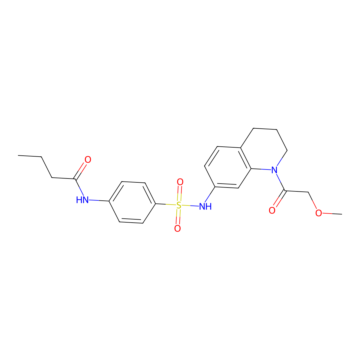 N-(4-(N-(1-(2-methoxyacetyl)-1,2,3,4-tetrahydroquinolin-7-yl)sulfamoyl)phenyl)butyramide molecular structure, CAS 1172081-62-7