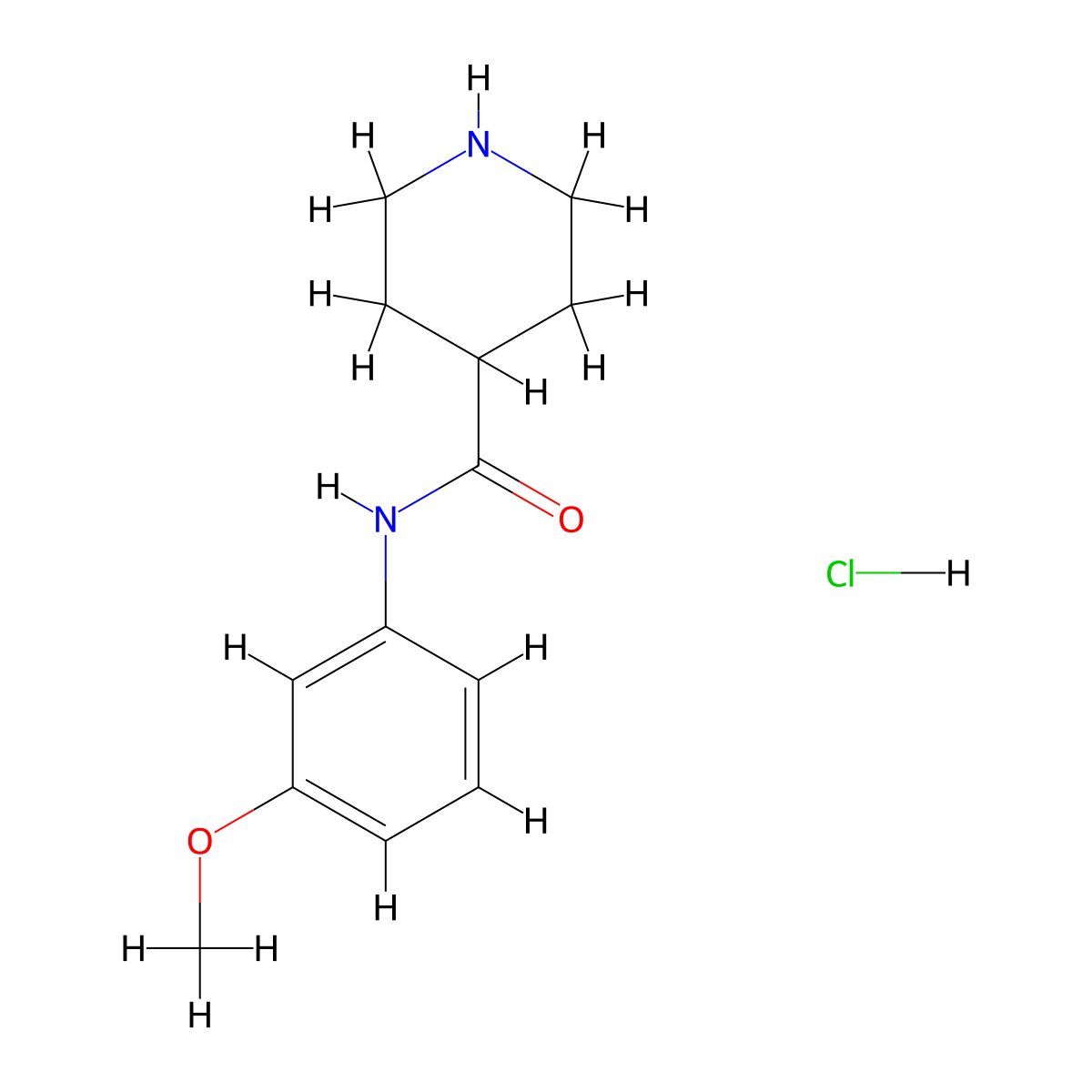 N-(3-methoxyphenyl)piperidine-4-carboxamide hydrochloride molecular structure, CAS 1172082-04-0
