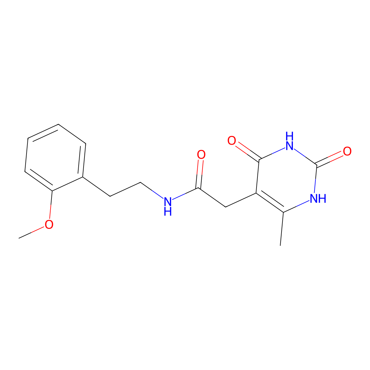 N-(2-methoxyphenethyl)-2-(6-methyl-2,4-dioxo-1,2,3,4-tetrahydropyrimidin-5-yl)acetamide molecular structure, CAS 1172085-16-3