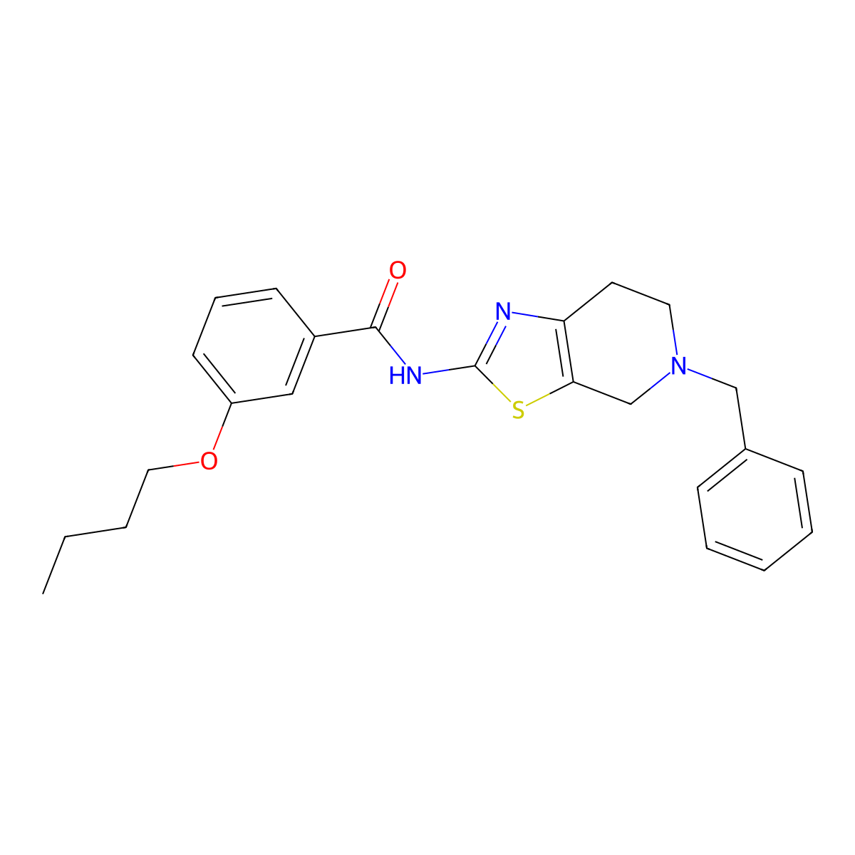 N-(5-benzyl-4,5,6,7-tetrahydro[1,3]thiazolo[5,4-c]pyridin-2-yl)-3-butoxybenzamide molecular structure, CAS 1172085-69-6
