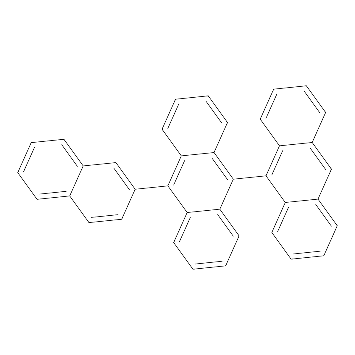 10-(Anthracen-10-yl)-9-(naphthalen-2-yl)anthracene molecular structure, CAS 1172087-80-7