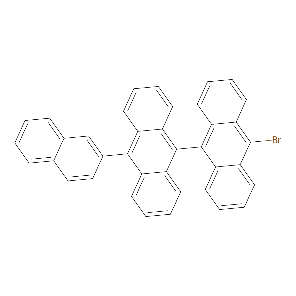 10-Bromo-10'-(2-naphthyl)-9,9'-bianthracene molecular structure, CAS 1172087-81-8