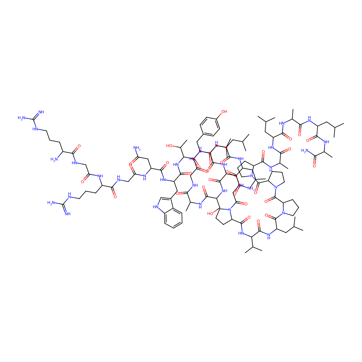 H-Arg-Gly-Arg-Gly-Asn-Trp-Thr-Leu-Asn-Ser-Ala-Gly-Tyr-Leu-Leu-Gly-Pro-Val-Leu-Pro-Pro-Pro-Ala-Leu-Ala-Leu-Ala-NH2 molecular structure, CAS 1172089-00-7