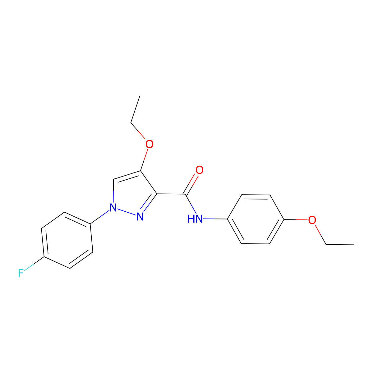 4-ethoxy-N-(4-ethoxyphenyl)-1-(4-fluorophenyl)-1H-pyrazole-3-carboxamide molecular structure, CAS 1172094-95-9