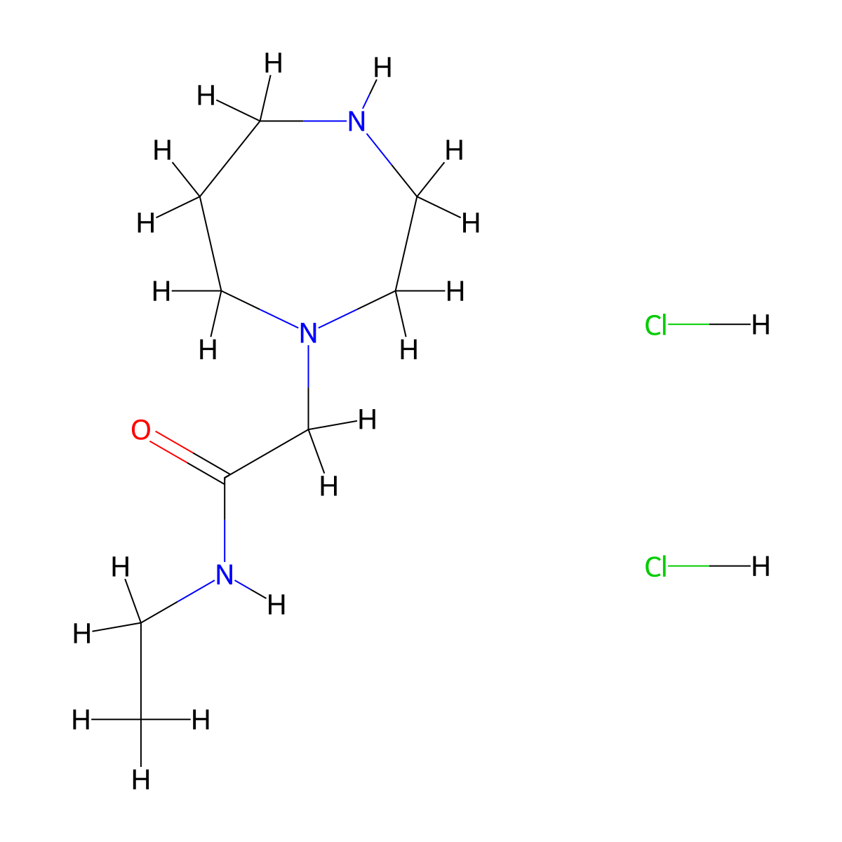 2-(1,4-diazepan-1-yl)-N-ethylacetamide dihydrochloride molecular structure, CAS 1172095-30-5