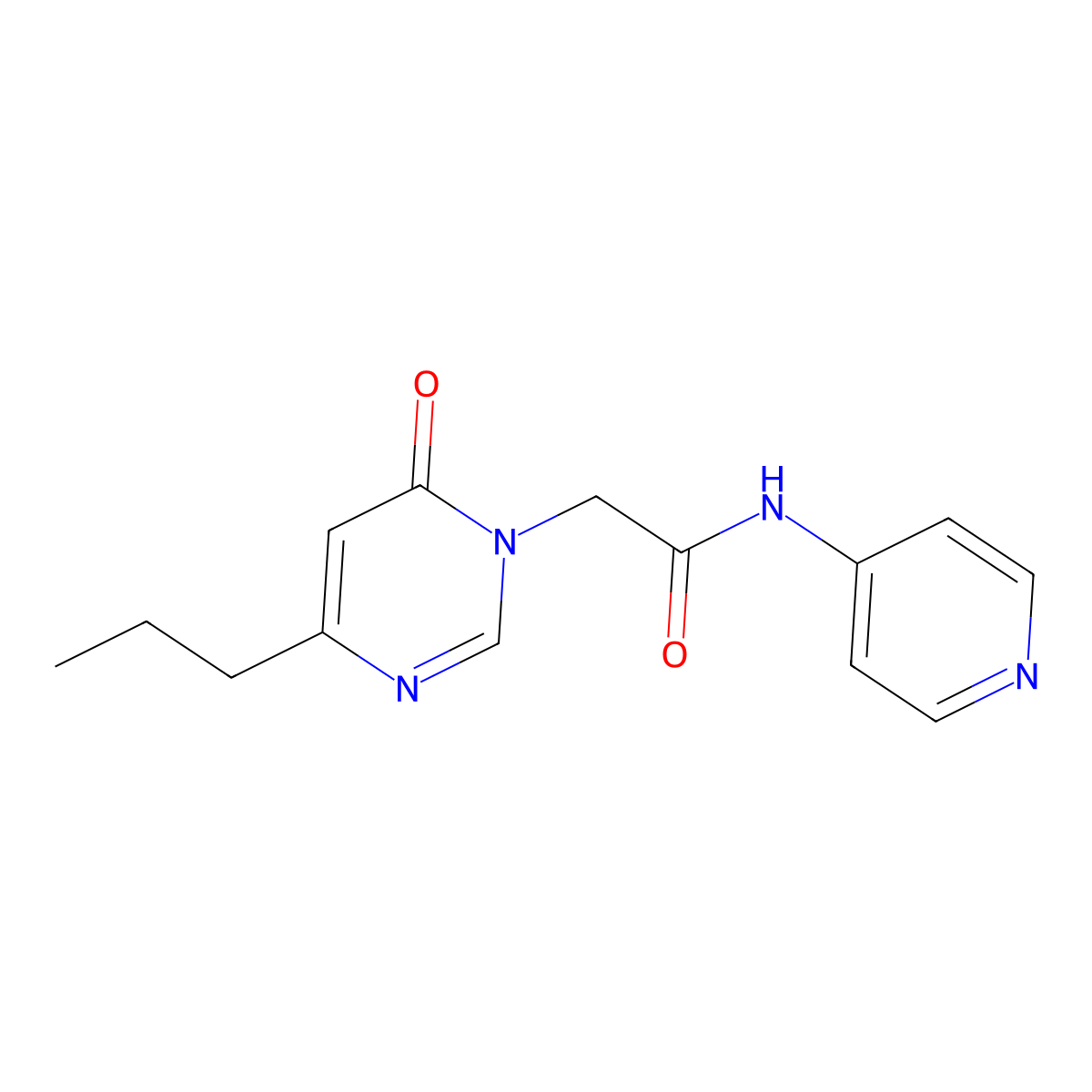 2-(6-oxo-4-propylpyrimidin-1(6H)-yl)-N-(pyridin-4-yl)acetamide molecular structure, CAS 1172101-43-7