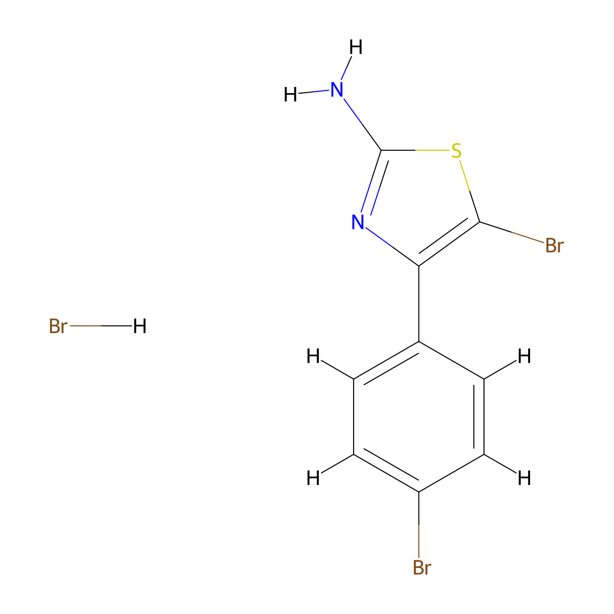 5-Bromo-4-(4-bromophenyl)-1,3-thiazol-2-amine hydrobromide molecular structure, CAS 1172108-91-6