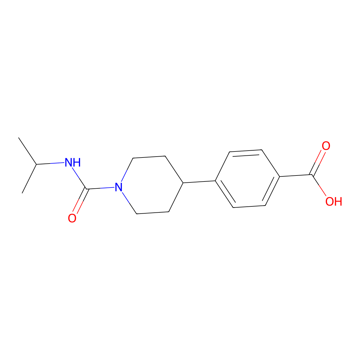 4-{1-[(Isopropylamino)carbonyl]piperidin-4-yl}benzoic acid molecular structure, CAS 1172109-28-2
