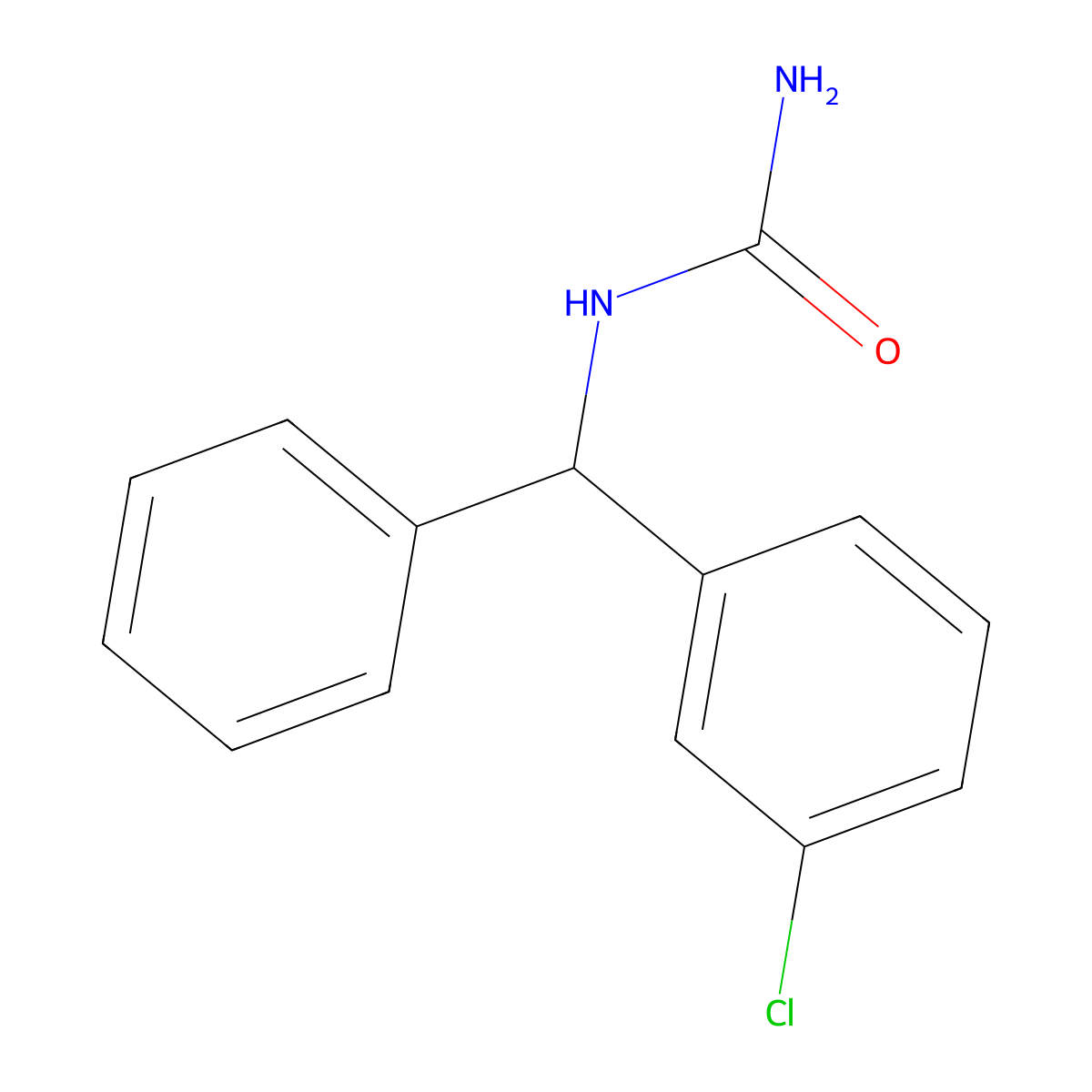 Urea, [(3-chlorophenyl)phenylmethyl]- molecular structure, CAS 117211-21-9