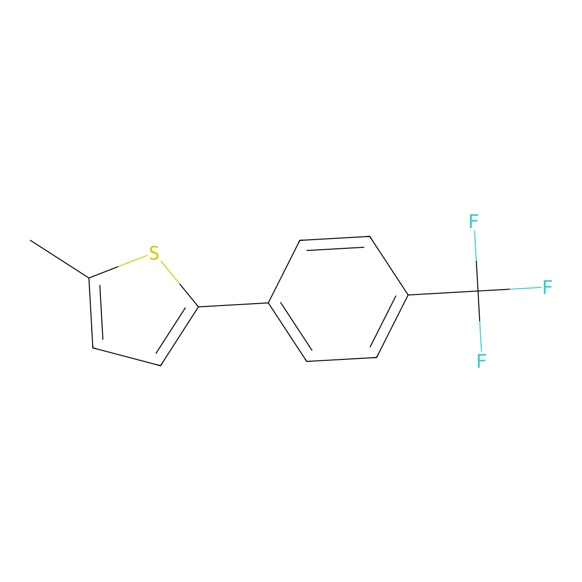 2-Methyl-5-(4-trifluoromethylphenyl)thiophene molecular structure, CAS 1172121-09-3