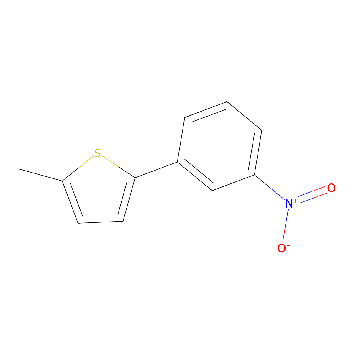 2-Methyl-5-(3-nitrophenyl)thiophene molecular structure, CAS 1172121-13-9