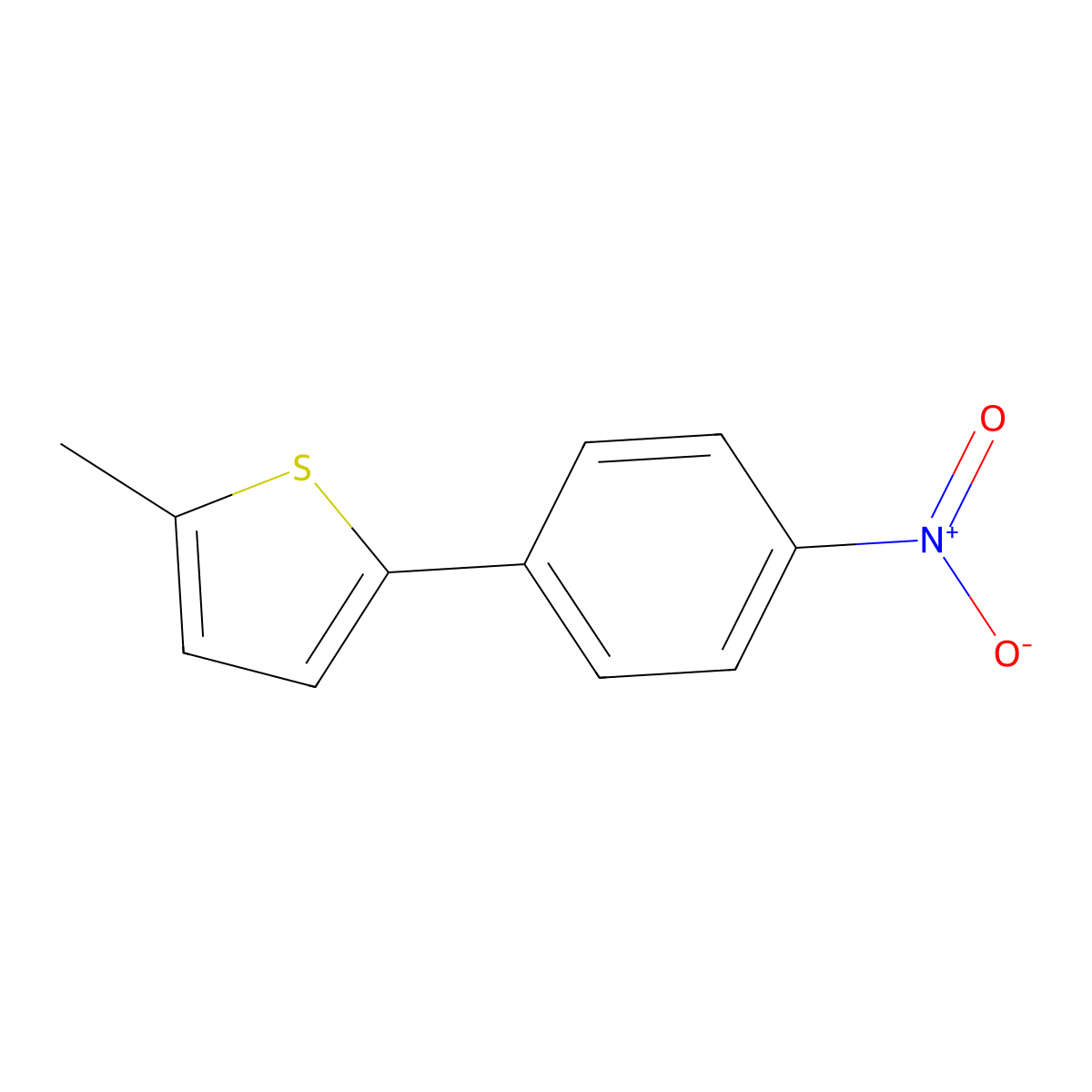 2-Methyl-5-(4-nitrophenyl)thiophene molecular structure, CAS 1172121-14-0