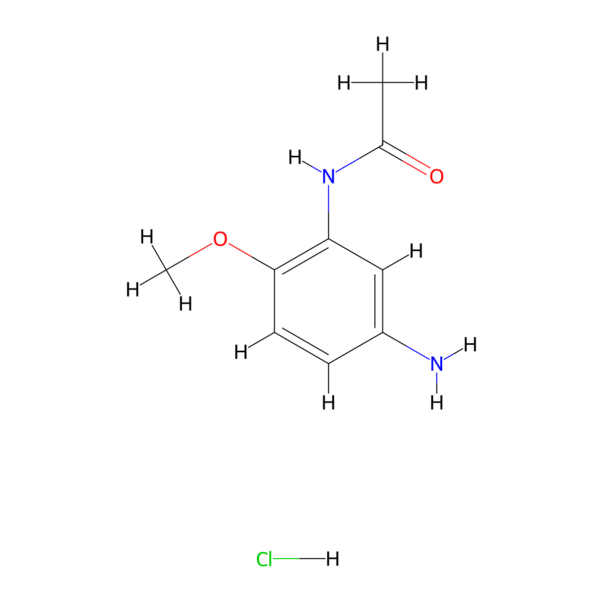 N-(5-amino-2-methoxyphenyl)acetamide hydrochloride molecular structure, CAS 117215-82-4