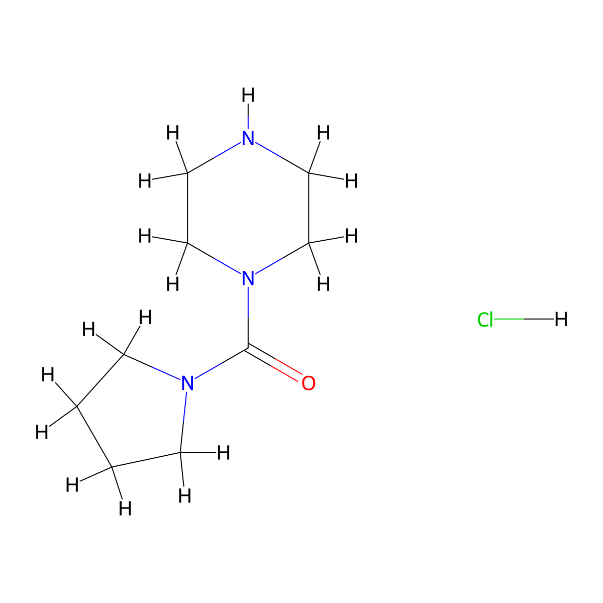 1-(Pyrrolidin-1-ylcarbonyl)piperazine hydrochloride molecular structure, CAS 1172232-02-8