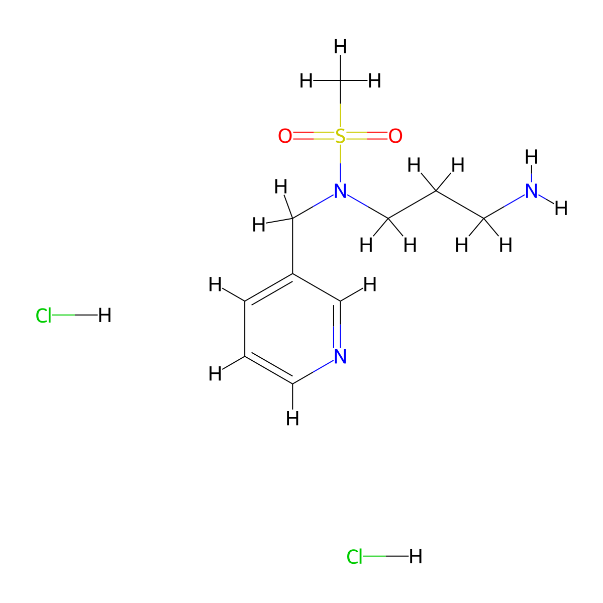 N-(3-aminopropyl)-N-(pyridin-3-ylmethyl)methanesulfonamide dihydrochloride molecular structure, CAS 1172233-43-0
