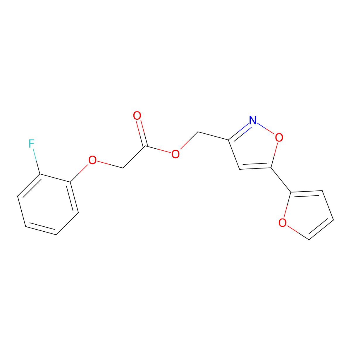 (5-(Furan-2-yl)isoxazol-3-yl)methyl 2-(2-fluorophenoxy)acetate molecular structure, CAS 1172234-53-5