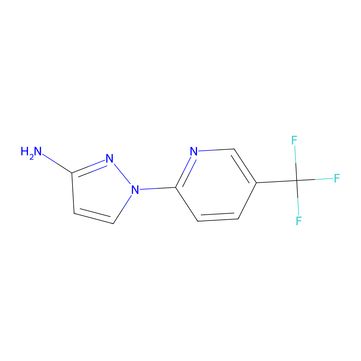 1-(5-(Trifluoromethyl)pyridin-2-yl)-1H-pyrazol-3-amine molecular structure, CAS 1172234-58-0