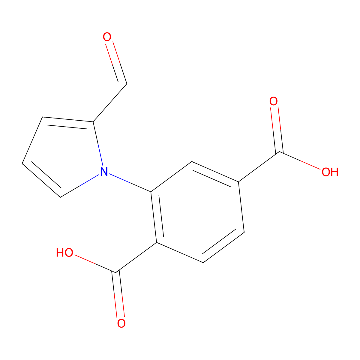 2-(2-Formyl-1H-pyrrol-1-yl)terephthalic acid molecular structure, CAS 1172235-73-2