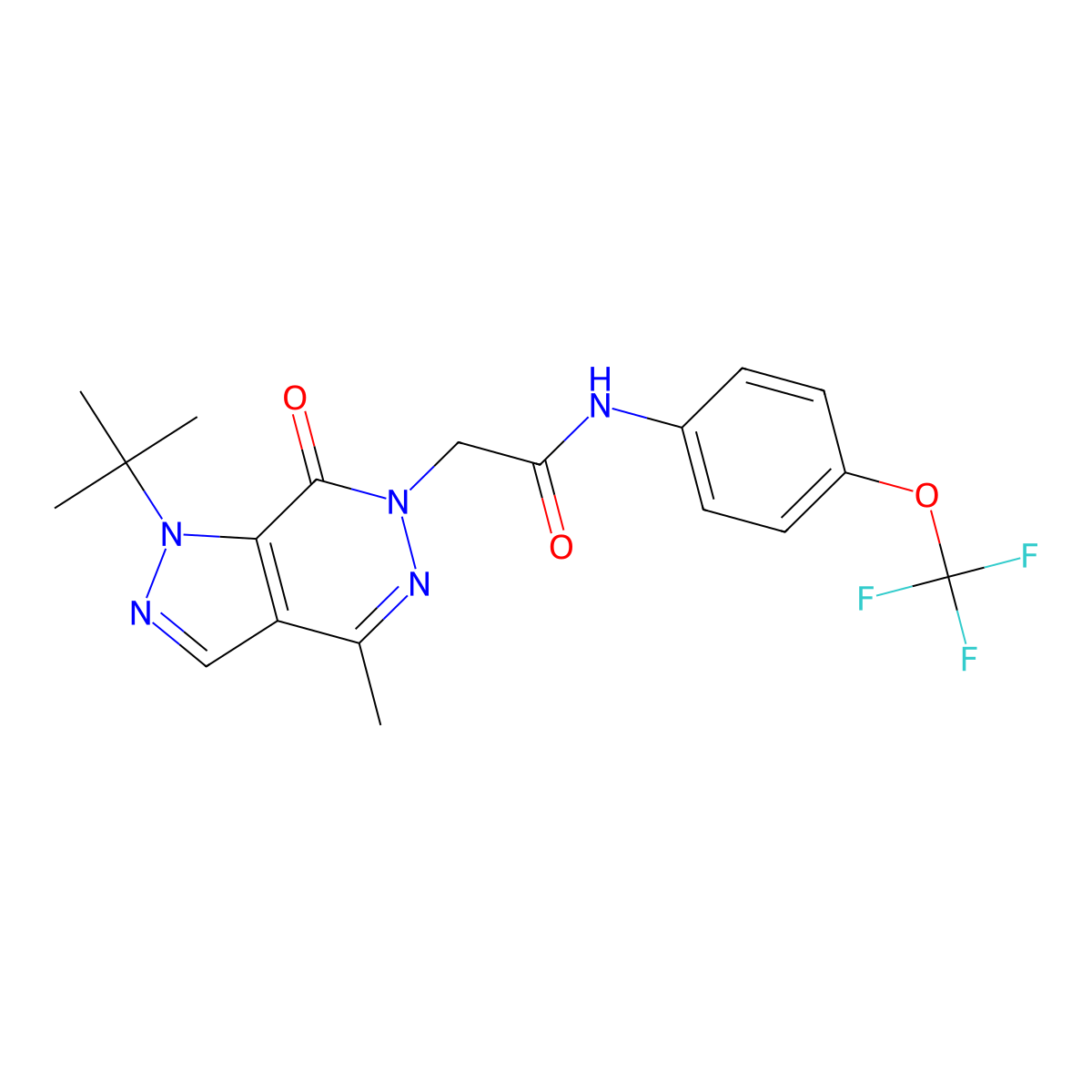 2-(1-(tert-butyl)-4-methyl-7-oxo-1H-pyrazolo[3,4-d]pyridazin-6(7H)-yl)-N-(4-(trifluoromethoxy)phenyl)acetamide molecular structure, CAS 1172241-18-7