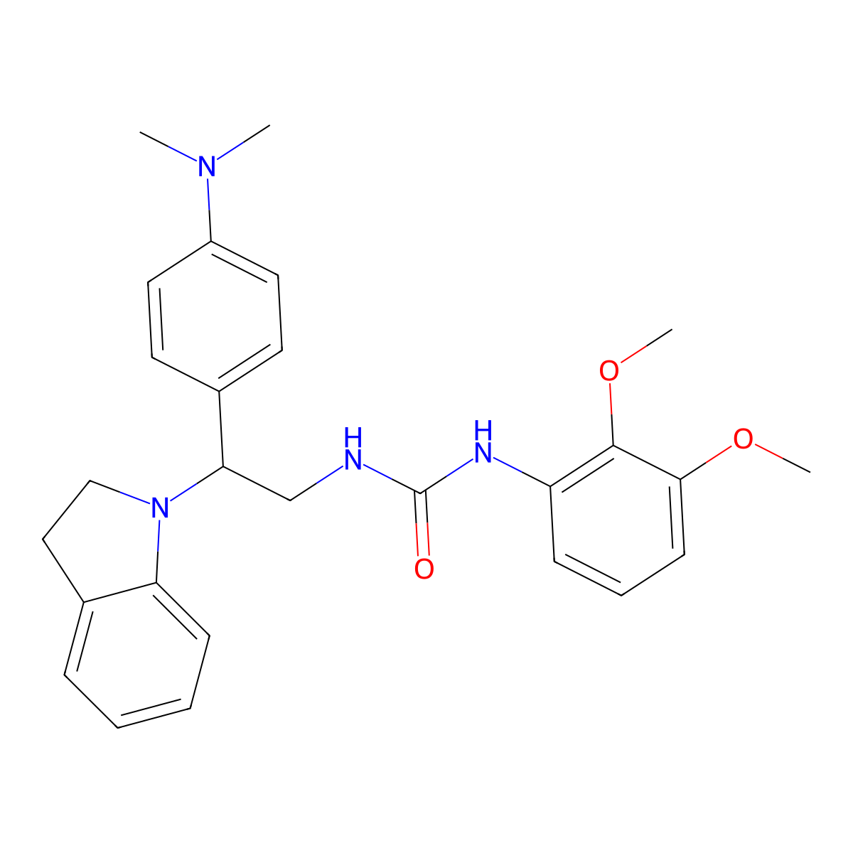 1-(2,3-Dimethoxyphenyl)-3-(2-(4-(dimethylamino)phenyl)-2-(indolin-1-yl)ethyl)urea molecular structure, CAS 1172242-31-7