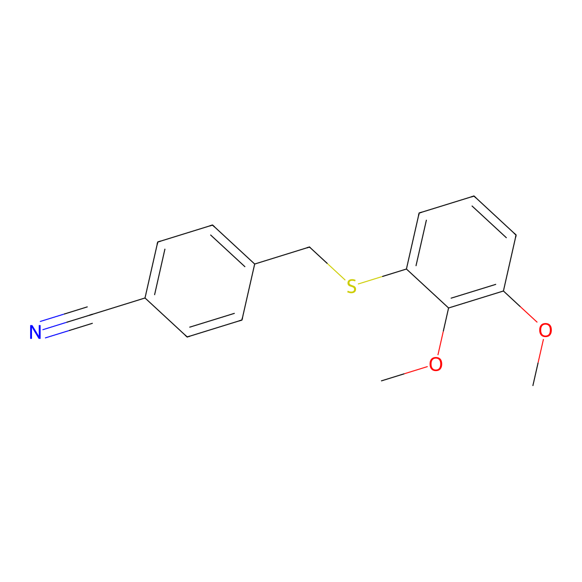 4-[(2,3-Dimethoxyphenylthio)methyl]benzenecarbonitrile molecular structure, CAS 1172244-89-1