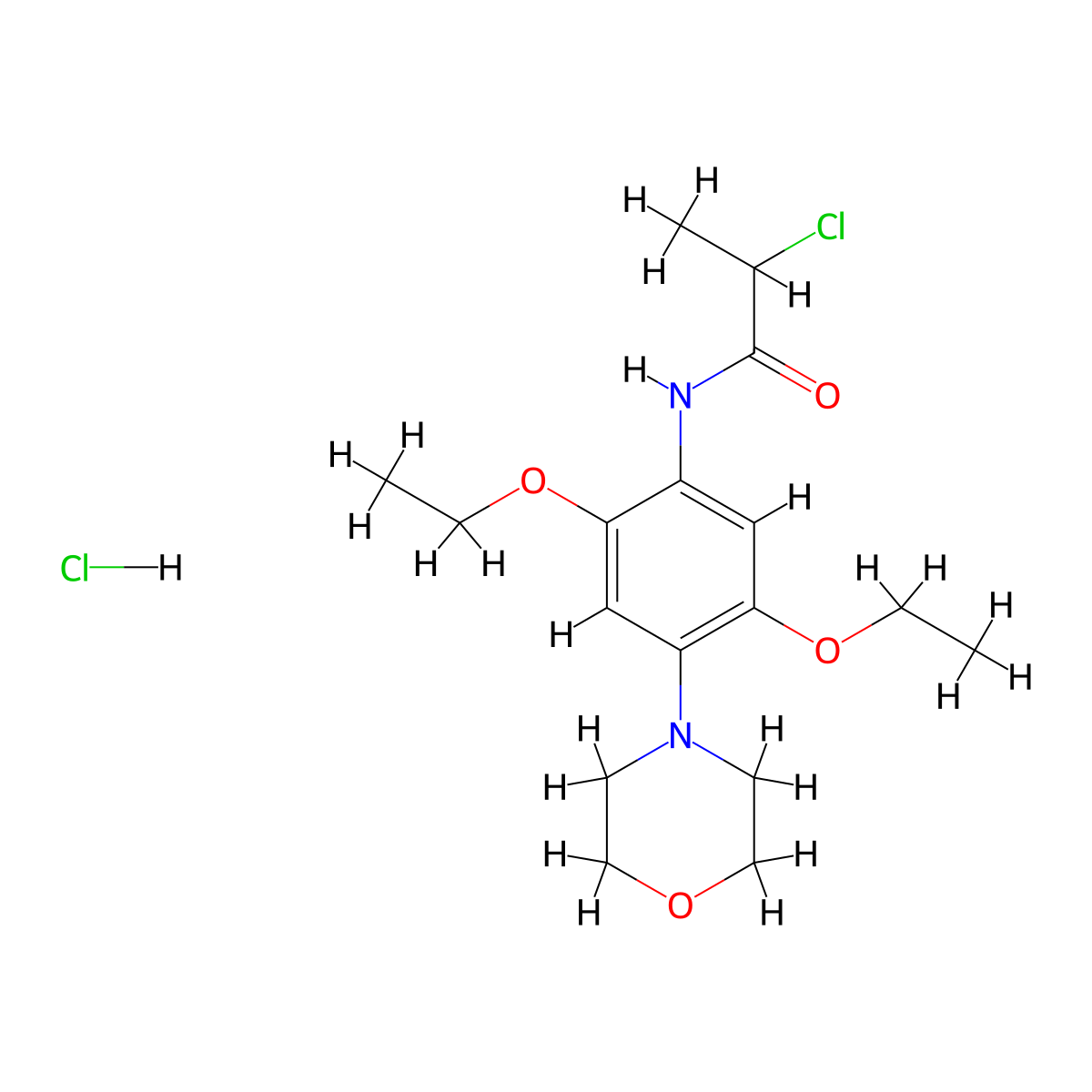2-chloro-N-[2,5-diethoxy-4-(morpholin-4-yl)phenyl]propanamide hydrochloride molecular structure, CAS 1172248-02-0