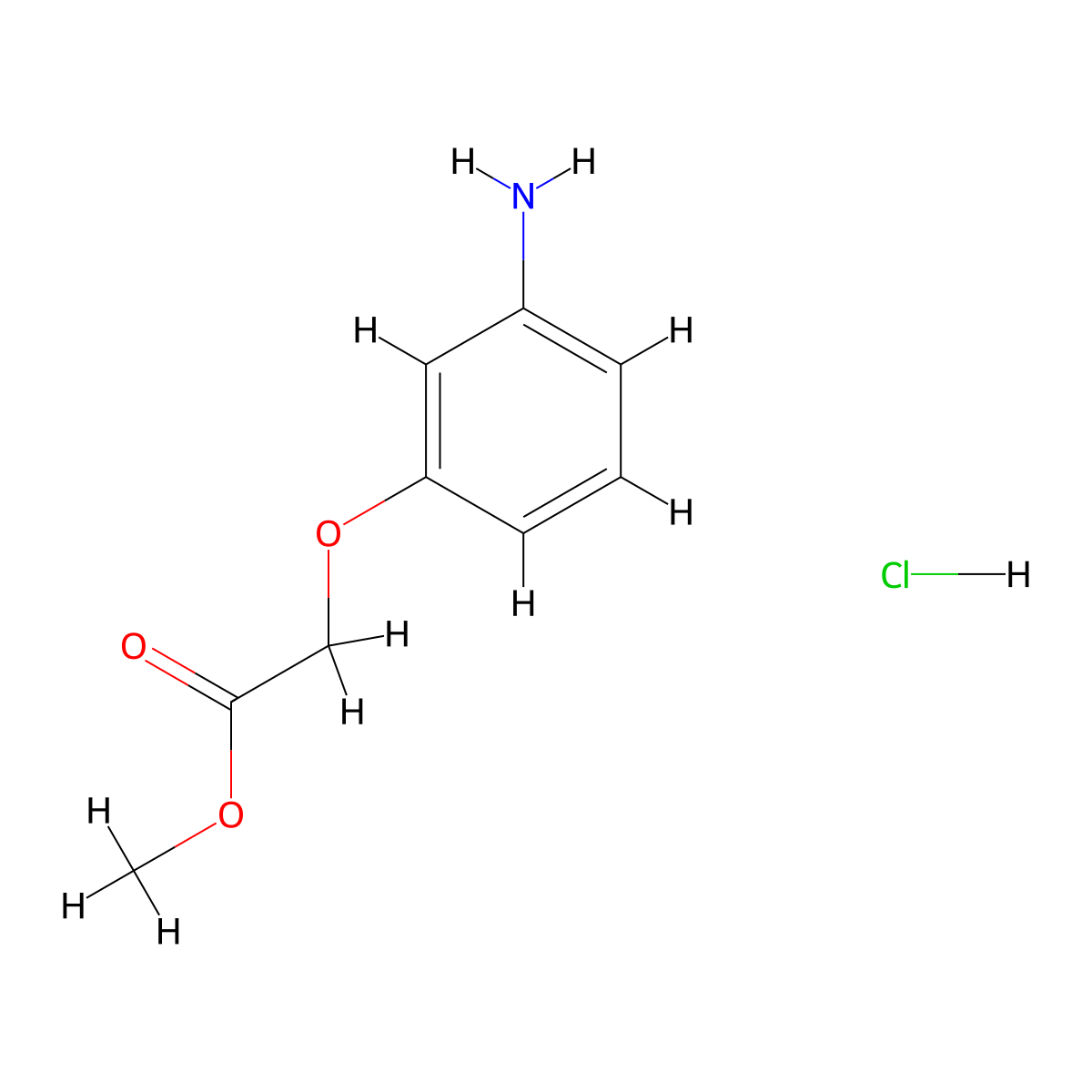 Methyl 2-(3-aminophenoxy)acetate hydrochloride molecular structure, CAS 1172249-09-0