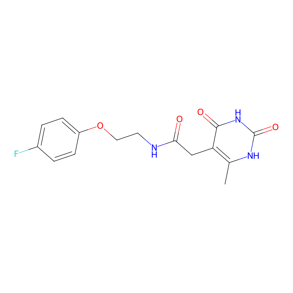 N-(2-(4-fluorophenoxy)ethyl)-2-(6-methyl-2,4-dioxo-1,2,3,4-tetrahydropyrimidin-5-yl)acetamide molecular structure, CAS 1172252-06-0