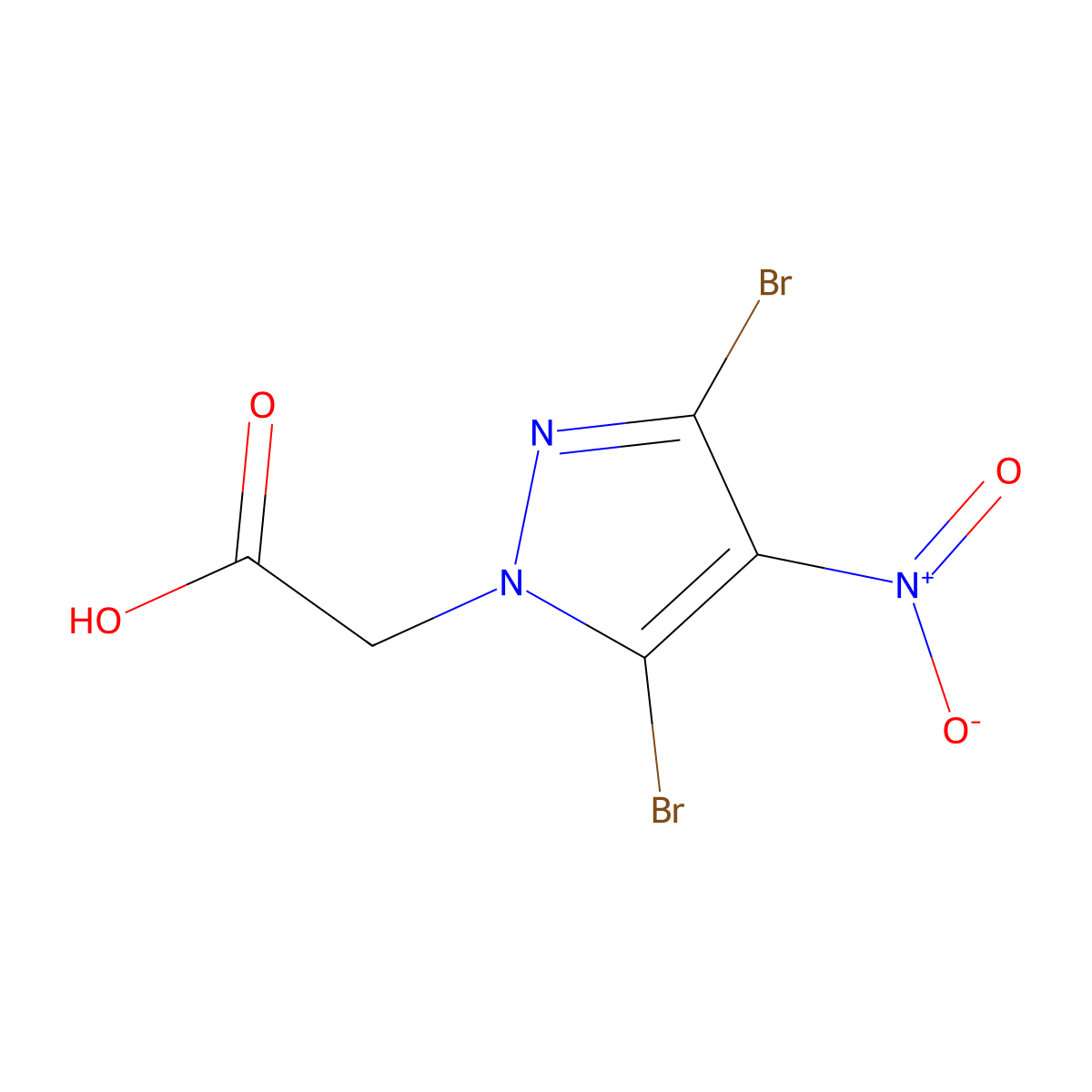 2-(3,5-dibromo-4-nitro-1H-pyrazol-1-yl)acetic acid molecular structure, CAS 1172253-30-3