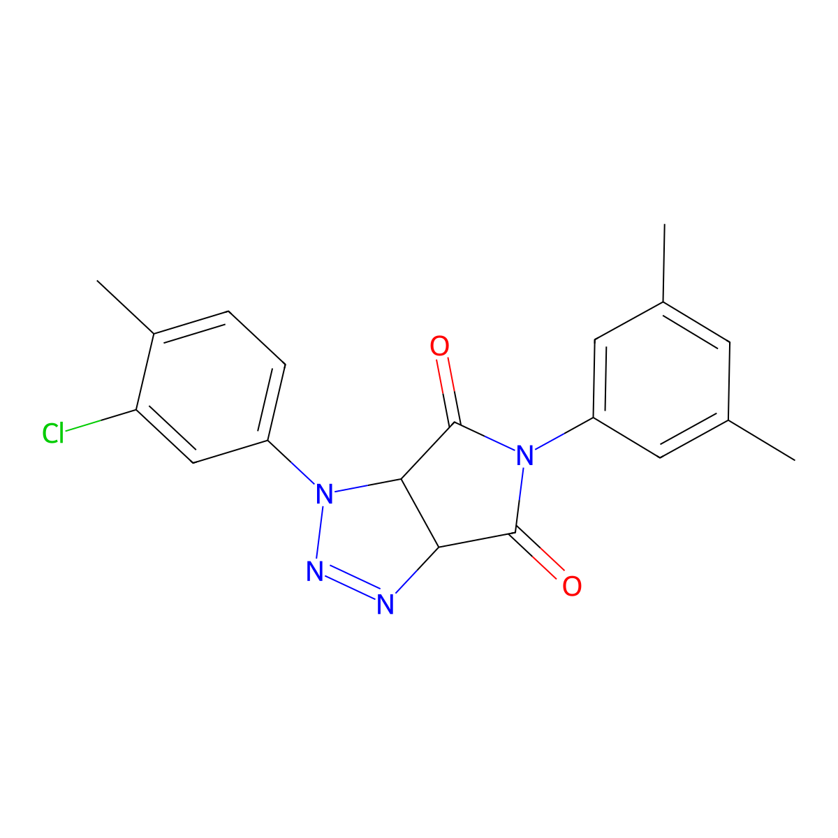 1-(3-chloro-4-methylphenyl)-5-(3,5-dimethylphenyl)-1,6a-dihydropyrrolo[3,4-d][1,2,3]triazole-4,6(3aH,5H)-dione molecular structure, CAS 1172254-65-7