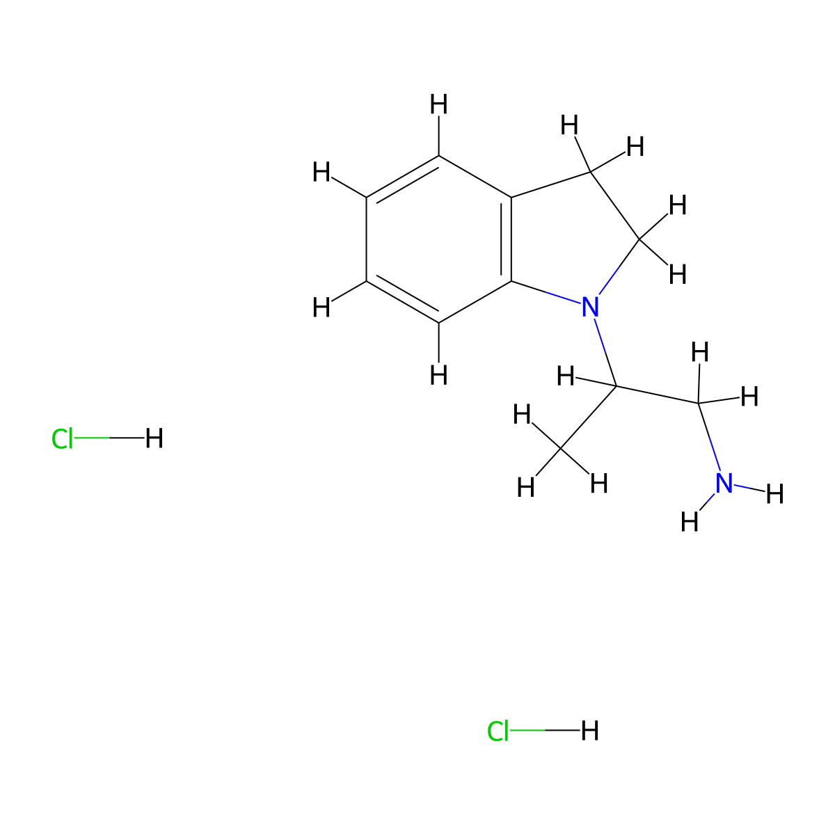 2-(2,3-dihydro-1H-indol-1-yl)propan-1-amine dihydrochloride molecular structure, CAS 1172261-57-2