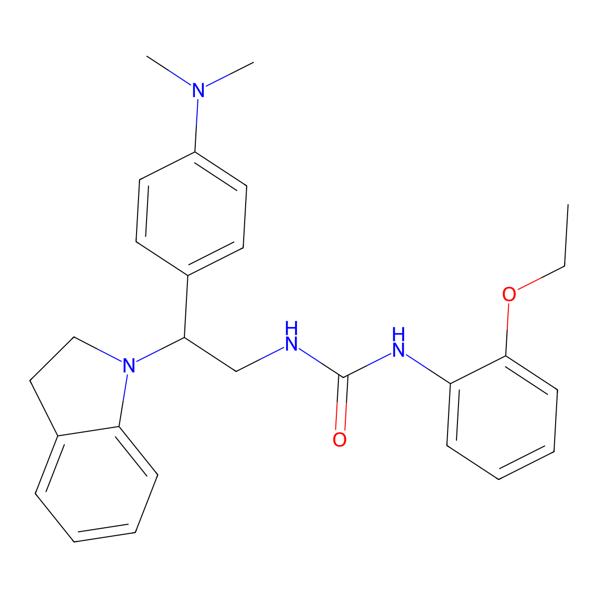 1-(2-(4-(Dimethylamino)phenyl)-2-(indolin-1-yl)ethyl)-3-(2-ethoxyphenyl)urea molecular structure, CAS 1172265-41-6
