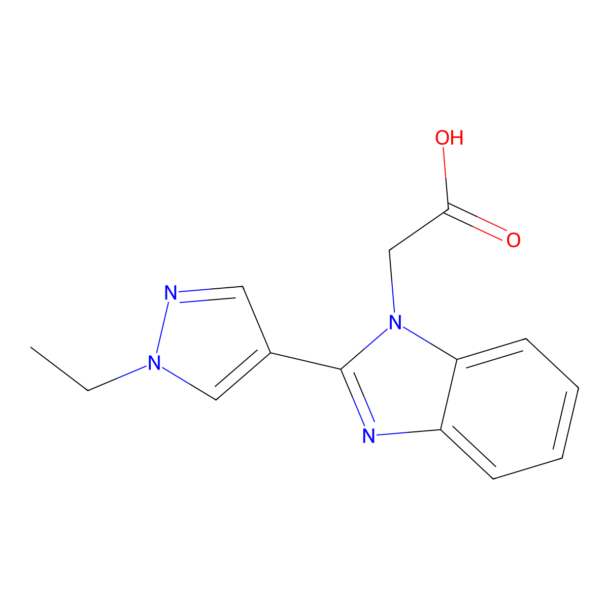 [2-(1-ethyl-1H-pyrazol-4-yl)-1H-benzimidazol-1-yl]acetic acid molecular structure, CAS 1172275-95-4